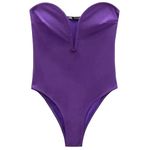 ZARA NWT  Purple Corset Top Strapless One Piece Swimsuit Blogger Favorite Size XL Photo 1