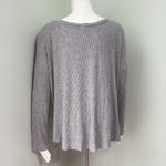 Eberjay Eberjey Elon The V-Neck Gray Ribbed Pullover Medium Photo 4