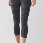 Lululemon Wunder Under crop leggings size 6 gray striped cropped yoga pants Photo 0
