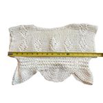 Free People  Size M Crocheted Boxy Crop Top Ivory White Beach Hippie‎ Cottagecore Photo 7