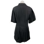 Gap NEW Womens Black Pleated Short Puff Sleeve Button Down Mini Shirt Dress Sz M Photo 1