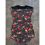 Bobbie & Brooks Women's Navy Blue/white red‎ roses short sleeve dress size large Photo 8
