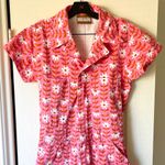 Big Bud Press Daisy Chain Jumpsuit Pink Floral Cotton Twill Medium GUC Photo 5