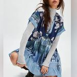 Free People 🆕  | PRINTED AGNES MINI DRESS | INDIGO COMBO | SZ: XS Photo 1