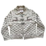 Vintage Steffner Country Wool Cardigan Knit Metal Clasp Holiday Women D36 Small Tan Size undefined Photo 3