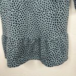 Ann Taylor  Teal Blue Long Sleeve Animal Print Mini Dress Womens MP Peplum Fall Photo 3