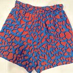 Corey Lynn Calter Shorts Women's XS Jordan Blue Rust High Waist Giraffe Lined Photo 9