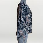 Gudrun Sjoden Top Womens S Cotton Floral Print Flowy shirt bell short sleeve Gray Photo 6