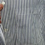 Modavanti Embroidered Floral Bird Nautical Striped Button Down Blouse Size L Photo 4