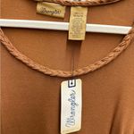 Wrangler NWT Cold Shoulder Bell Sleeve Boho Western Brown Top w/ Braided Collar Photo 2