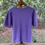 Slim Factor By Investments Women's Purple Fuzzy Short Sleeve Sweater Size M. NEW Size M Photo 1