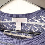 Chelsea28  Navy Lace Knit Sheer Pullover Sweater Women’s Small Photo 3