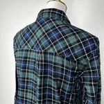 Gap Women's Nixie Plaid Blue Green Relaxed Fit Flannel Button Up Shirt Size S Photo 3