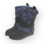 Muk Luks Nikki Faux Suede Belt Wrap Water Resistant Boots Navy Black 9M Size 9 Photo 7