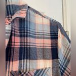 Old Navy Size M Navy Pink Plaid Cotton Flannel Short Sleeve Button Pajama Top Photo 9