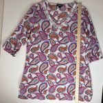 Lands' End  Paisley Embroidered Tunic Top Size XL Multicolor Lightweight Boho Fall Photo 10