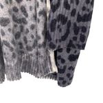 360 Cashmere  Cozy Gray Ombré Leopard Open Front Cardigan Sweater Photo 4