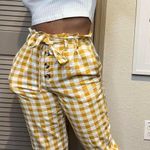 Primark Yellow Checkered Trousers Size 6 Photo 0