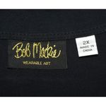 Bob Mackie Wearable Black Short Sleeve Blouse Top Size 2X Silver Necklace Design Photo 5