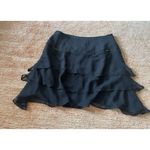 Richard Malcolm Black Silk Tiered Ruffle Skirt Size 10 Sequin Trim Photo 6