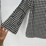 Madewell  Lightweight Cotton Gingham Checked Lace Up Bell‎ Sleeve Top Photo 6