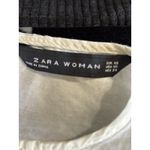 ZARA  Woman Ivory Embroidered Floral Long Sleeve Keyhole‎ Ruffle Blouse Size XS Photo 4