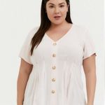 Torrid Peach Blush Short Sleeve Linen Fit and Flare Top NWT Size 00 M/L Photo 2