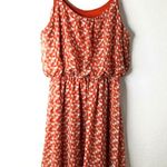 Francescas S 3D Geo Blocs Pattern Lined Sun Dress Mini in Orange Photo 0
