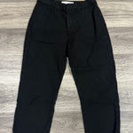 Frank & Eileen  Black Cropped Pants Cotton Blend Raw Hem High rise Wide Leg 10 Photo 0