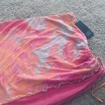 Wild Fable Women's Mesh Side Ruched Mini Skirt -  Pink Tie-Dye L Photo 3