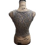 Storia Womens Sleeveless Top Size M Leopard Ribbed Knit Boho Chic Photo 2