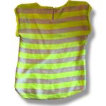 EXPRESS NWOT  Women’s Neon Green Grey Striped Neck Top w/ Zipper Back Size L Photo 5