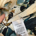 DKNY  Sleeveless Pleated Floral Watercolor Blouse - Cream and Teal Photo 3