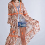 Miss Me  Boho Kimono Duster Floral Print Photo 0