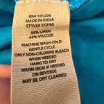 Soft Surroundings  Andrea Linen Blend Pullover Short Sleeve Blouse‎ Blue Size 1X Photo 5