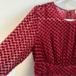 Michael Kors MICHAEL  Dress Deep Red Long Sleeves Swiss Dot Lined Dress Sz 10 NWT Photo 2