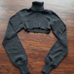 Valentino Black Chic Feminine Turtleneck Crop Merino Wool Sweater Size Small Photo 0