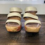 Born Shoes Born Platform Wedge Floral Sandals White Leather Upper Size 6 Photo 2