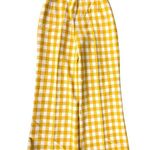 VTG 1970s Miss K 100% Polyester Yellow Checkered Wide Leg Pants Womens XS/S Size 24 Photo 1