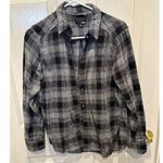 Wilfred Free  Women's Black & Gray Plaid Button Down Flannel Shirt Size Small Photo 0
