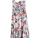 Cara Cara Japanese Blue Torres Floral Cotton Linen Strapless Midi Dress 10 NEW Photo 2