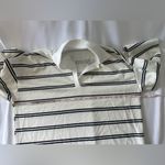 Striped Long Sleeve Polo Shirt White Size M Photo 2