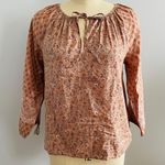 Lucky Brand Printed Vivienne Top- Tan Multi- Size Medium- NWT Photo 2