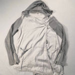 Free People  Women Gray Drippy Linen Asymmetrical Snap Hoodie Jacket Small Photo 0