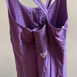 Columbia  Tank Dress Purple Pink Patterned Crossback Knee‎ Length Midi Polka Dot Photo 4