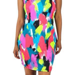 YITTY  Multicolored Art to Wear Major Label Rainbow Confetti Mini Dress Size 1X Photo 0