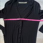 ENZA COSTA Silk Rib Knit Cardigan Midi Dress Medium Black Photo 7