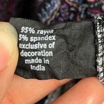 Lane Bryant Lane Bryant Black Purple Boho Floral Diamond Top Photo 4