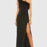 Mac Duggal 68456 Black One Shoulder Feather Trim Gown Dress Photo 0