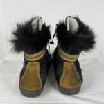 Vtg Fur Sheepskin Tecnica Black Lace Up Ski Snow Boots Sz 42 Shearling Lined Photo 4